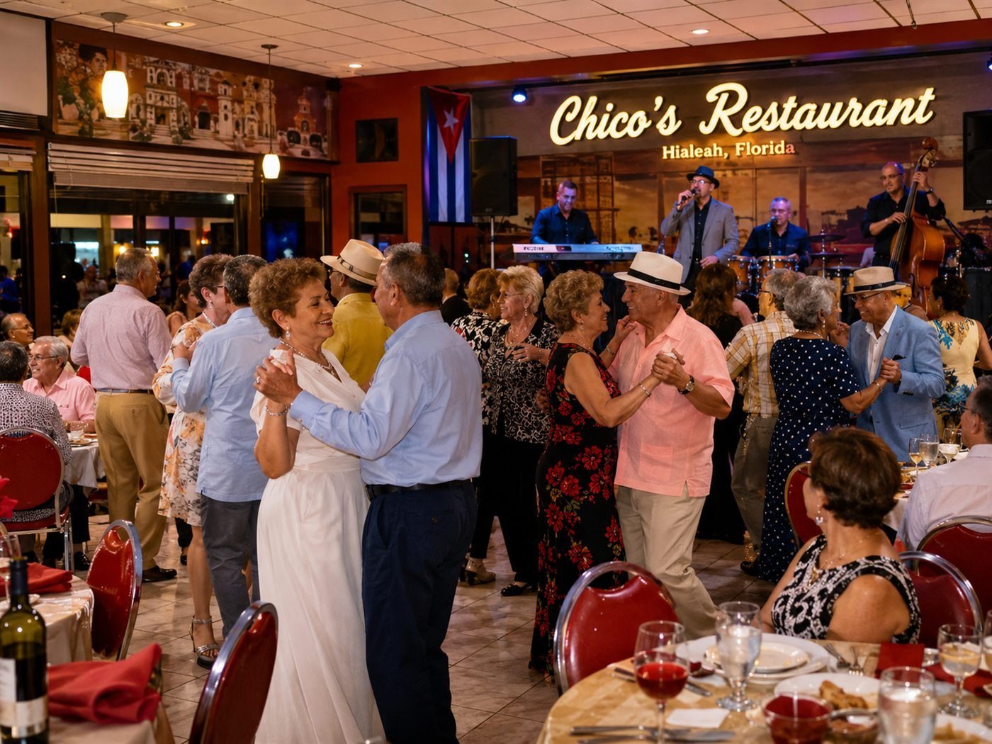 Ambiente de la matiné dominical en Chico's Restaurant